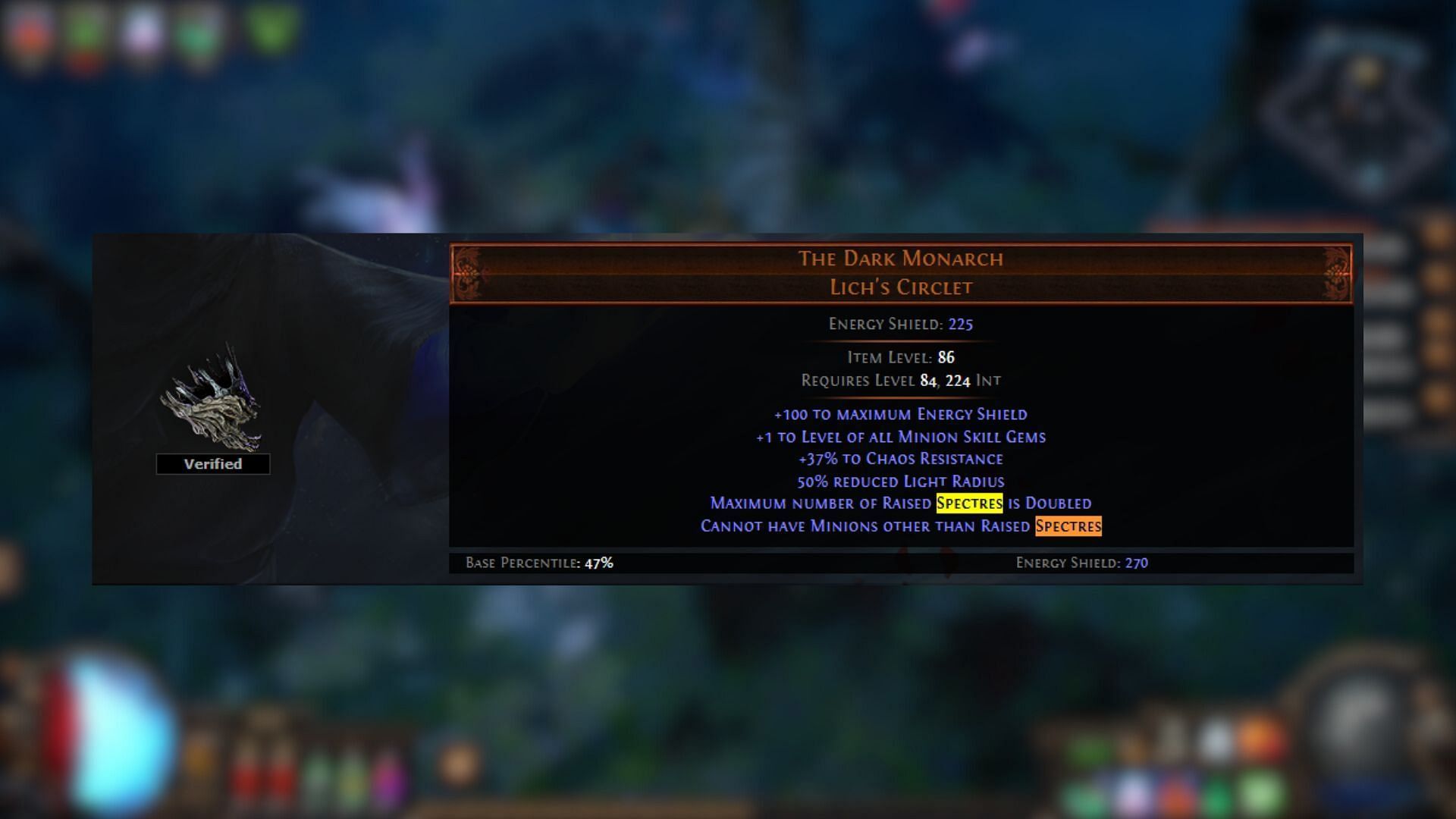 Make sure to have Spectres on Affix (Image via Grinding Gear Games)